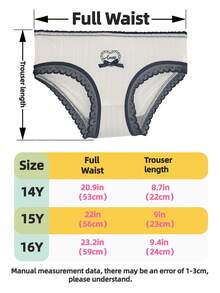 Teen Girl 5pcs Striped & Polka Dot Print Brief