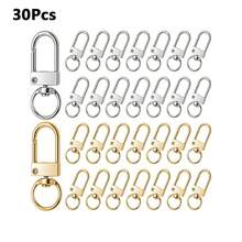10/20/30个金属龙虾扣旋转弹簧钩，适用于钥匙链制作、DIY工艺品、挂绳制作、包包钥匙扣连接器、珠宝制作等。