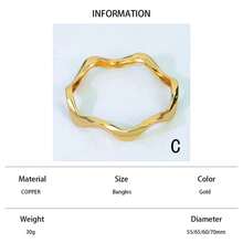 21k Gold Plated Asymmetric Bracelet, Luxury Arabic Style Charm Bracelet, Saudi Women Elegant Jewelry, Dubai Bride Wedding Party Accessory - Bracelet - View 19