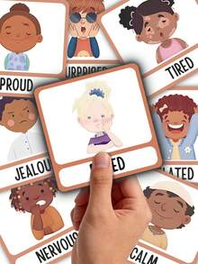 This Set Of 15 Emotional Vocabulary Cards, English Vocabulary Cards, English Learning Cards, And Common Vocabulary Cards Is An Ideal School Supply, Student Stationery, And Learning Material. They Are Designed To Help Identify, Spell, Write, And Read English Letters, Making Them Very Suitable For English Beginners, And Also A Great Gift. - Multicolor - View 1