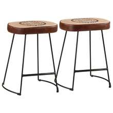 Sgabelli da bar vidaXL, 2 pezzi, marrone scuro, 40x29,5x53 cm - Castano - Visualizzare 1