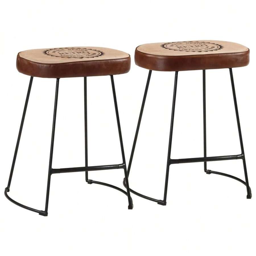 Sgabelli da bar vidaXL, 2 pezzi, marrone scuro, 40x29,5x53 cm - Castano - Visualizzare 1