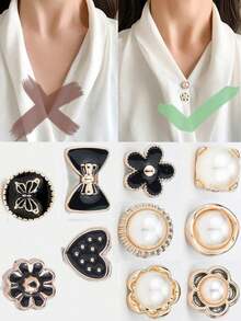 10pcs Anti-Slip Buttons, Invisible Dress Clips, Waist Adjusters, Dress Brooch