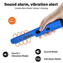 1pc Handheld Metal Detector, Waterproof 360° Scanning, High Sensitivity, Includes Belt And Holster, With Buzzer And Vibration Features, Gold Treasure Hunting Tool, Portable New Model (Batteries Not Included)