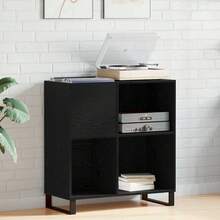 Mueble para discos vidaXL con aspecto de roble negro, 85 x 38 x 89 cm - Negro - Ver 2