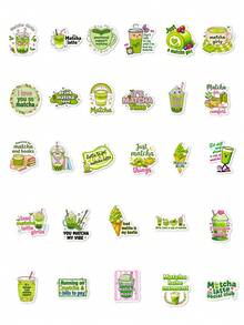 56pcs Matcha Girl Stickers, Suitable For Scrapbooking, Desktops, Luggage, Laptops, Helmets, Water Bottles, DIY Decorations, And As Gifts For Friends - Multicolor - View 5