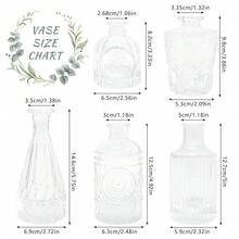 Glass Bud Vase Set Of 5, Clear Small Flower Vases For Centerpieces In Bulk, Mini Vintage Vase For Rustic Wedding, Home,Table,5Pcs,Clear - 清除 - 查看 3