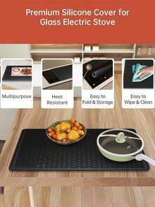 [Silicone Stovetop Cover] Heat-Resistant Silicone Stovetop Cover Mat & Protective Mat | Glass Stovetop Protective Mat, Suitable For Gas And Electric Stovetops, Dish Drying Mat, Scratch-Resistant Kitchen Countertop Protective Mat