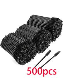 100/500Pcs Disposable Black Eyelash Brushes Mascara Wands Lash Eyebrow Spoolies Mini Makeup Applicators,Eyebrow Brush,Eyeshadow Brush,Spoolie,Spoolie Brush - Multicolor - View 14