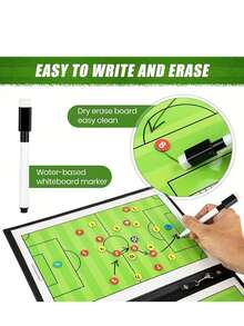 1 Set de Accesorios para Pizarra Táctica - Piezas Magnéticas de Baloncesto/Fútbol, Bolígrafo y Borrador para Pizarra Blanca - Multicolor - Ver 1