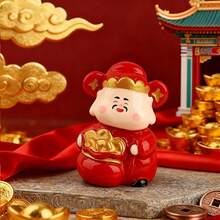 Miniature Landscape Creative New Year God Of Wealth (Random Style) Ornament, Resin DIY Decoration And Accessories, Car, Office, School Desktop Decor - Multicolor - View 2