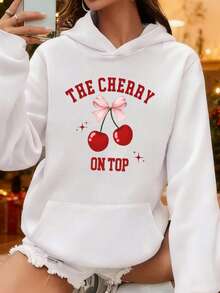 Suéter de mujer de algodón con estampado de cereza característico - combinación diaria suave y cómoda - casual y de moda - envío local mexicano - Blanco - Ver 1