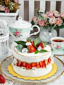 10/5 Stücke 4-Zoll runde goldene gezackte Kuchenböden, Karton Kuchenunterlagen, Einweg-Kuchenplattformen, geeignet für Kuchen backen Zuhause, Hochzeitstorten, Geburtstagskuchen - Verschiedenfarbig - Übersicht 9