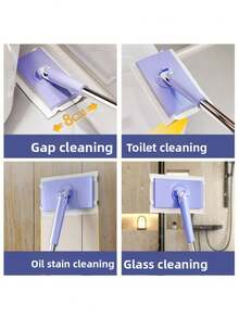 迷你夹式拖把，带自动换布功能、360°旋转拖头和推拉式手柄设计，适用于厨房和浴室清洁。 - 彩色 - 查看 6