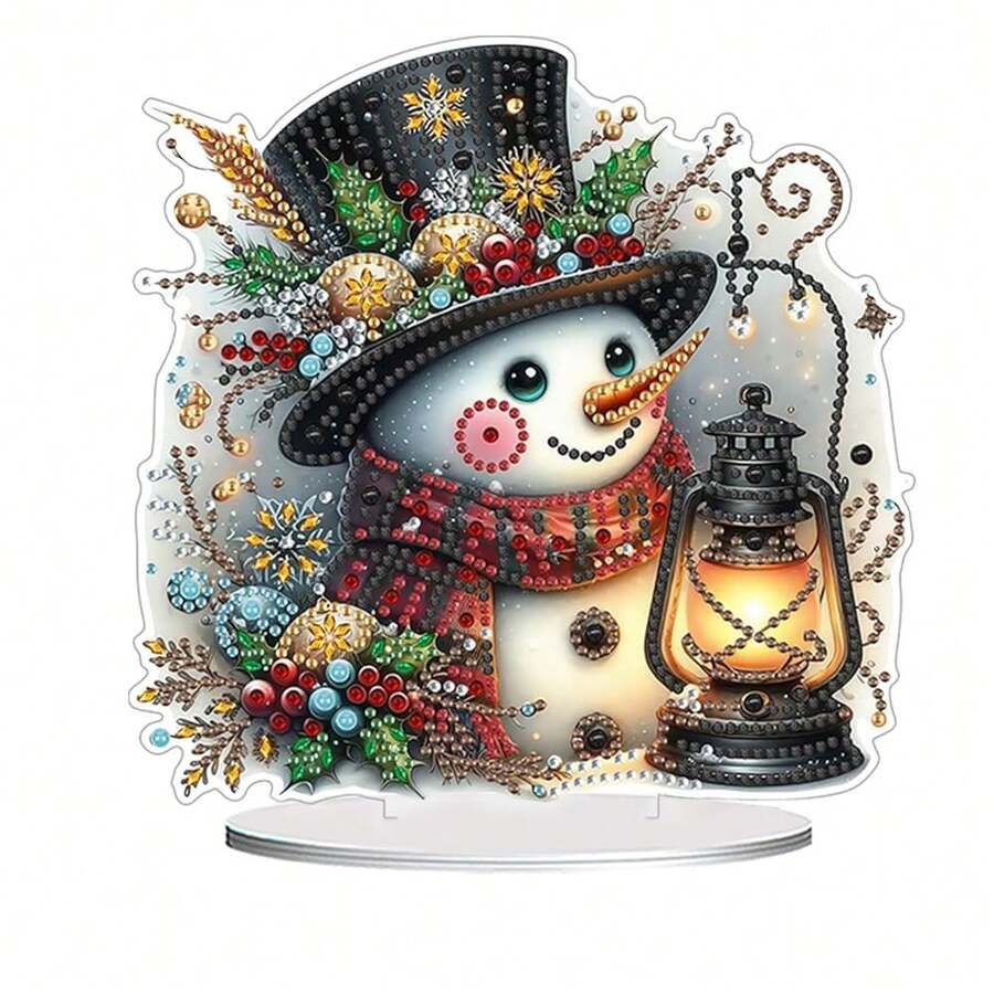 Fairyland JinWenn Decor For Home Diamonds Art Kit Decorations, Christmas Snowman Diamonds Painting Kit For Adult Tabletop Gift DIY 5D Diamonds Dots Christmas Special Crystal Diamond 7.8x7.8 Inch - DP02468 - 查看 1