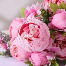 Duovlo Springs Flowers Artificial Silk Peony Bouquets Wedding Home Decoration,Pack Of 1 (Spring Light Pink),20.87*3.5,SpringLightPink - 春日淺粉紅色 - 查看 6