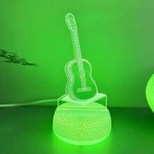 1pc 3D Guitar Night Light, USB Powered Switch & Touch Lamp, Multi-Color Music Concert Ambiance Light, Home Bedroom Living Room Nightstand Decor, Perfect Decorative Lighting Gift - Guitar - View 2