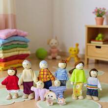 10件套暖心人物、猫狗摆件，家居装饰桌面摆件，客厅展示毛绒玩具，派对礼品，场景装饰配件 - 彩色 - 查看 4