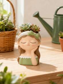 1pc Resin Succulent Plant Pot Mold, DIY Desktop Decor Planter, Small Home Decor Vase, Handmade Gift Pot, Suitable For Home, Bedroom, Office, Dorm, Storage, Wedding, Party Decoration, Best Gift For Friends - Multicolor - View 13