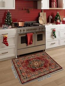 1pc Vintage Distressed Style Rug, Grey Bohemian Moroccan Polyester Fiber Comfortable, Rectangular Easy Care Washable Area Carpet, Suitable For Living Room, Hallway, Bedside, Sitting Room, Bedroom Home Decor - 彩色 - 查看 15