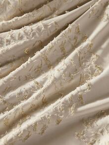 Bộ ga trải giường 3 món màu be họa tiết hình học (1 ga trải giường + 2 vỏ gối, không kèm ruột chăn), phong cách hiện đại lãng mạn thanh lịch cổ điển, chất liệu sợi polyester thoáng khí thoải mái, phù hợp mọi mùa, trang trí phòng ngủ. - Màu be - Xem 2