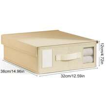 带窗口的 4 件套床上用品收纳套装 - 可折叠亚麻收纳盒,用于床单、枕头和被子,灰色纹理,家庭整理,衣物收纳盒,可折叠储物箱,圣诞节、新年送给家人、伴侣、朋友的礼物(由于机器缝纫,可能存在一些松散的线头,这是正常现象,不影响产品使用) - 彩色 - 查看 14