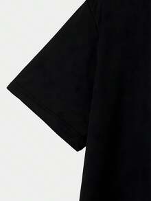 Nueva Camiseta de Cuello Redondo, Camiseta Estampada Transpirable, Ropa para Hombre, Comodidad Duradera, Camiseta de Secado Rápido para Hombre, Sudadera de Tono Suave, Ropa de Big Skirt Culture, Camiseta Holgada para Hombre - Negro - Ver 4
