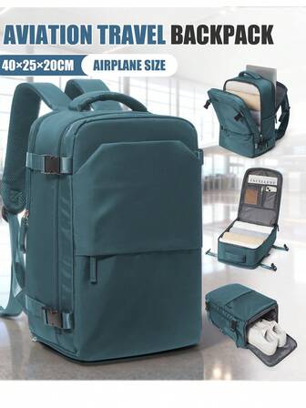 Mochila para portátil de viaje de negocios de 40*25*20cm, compatible con equipaje de mano, unisex, compartimento acolchado para portátil que cabe hasta 14", impermeable, gran capacidad, adecuada para viajes, fines de semana, color negro, mochila ligera para la universidad, regalo de negocios