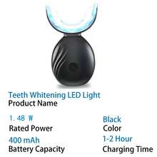 LED Teeth Whitening Kit, Teeth Whitening Tool | Luxury Home Teeth Whitening System LED Light (400mAh Battery), Comes With 4 Pcs 3ml Teeth Whitening Gel Essence, Suitable For People Who Care About Oral Care - màu đen - Xem 4