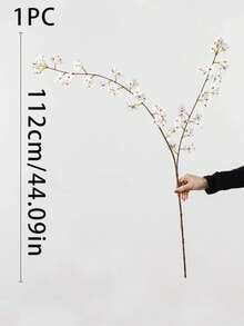 1/3/6支装仿真樱花，花茎长112厘米/44.09英寸，适用于室内装饰、派对装饰、办公室装饰、DIY花束、花园装饰、婚礼装饰、家居装饰、春季装饰、情人节装饰、浴室装饰、客厅装饰、卧室装饰。 - 彩色 - 查看 3