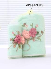 浴室用品，1条毛巾+1条浴巾，珊瑚绒刺绣套装，浪漫时尚，情侣款，适合家庭使用，不同尺寸单独出售。请选择您喜欢的尺寸，这款奢华产品适合日常使用，浴室、健身房、酒店等场所，是日常必备品，也是情人节、母亲节礼物、家居浴室装饰、秋季装饰、返校季、美容院、家庭浴室、淋浴浴巾、美容院、酒店、运动、家居必需品、毛巾、护肤浴巾。