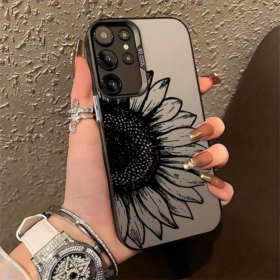 Funda para teléfono con diseño de girasoles vintage, compatible con iPhone 16, 15, 14 Pro Max, 13, 12, 11, XR y XS Plus. Fabricada en silicona TPU, ofrece protección contra golpes y caídas, además de una excelente sensación al tacto. Es el regalo ideal para familiares, amigos y seres queridos. - Negro - Ver 1