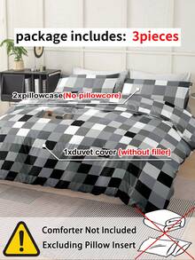 3 pièces Ensemble de literie avec motif mosaïque, en microfibre premium ultra-douce et respirante. Utilisable toute l'année, lavable en machine, résistant à la décoloration, au boulochage et au rétrécissement, sans froissage. Complète parfaitement les esthétiques minimalistes nordiques et modernes. Facile d'entretien, convient pour les lits King/Queen/Full/Twin. Parfait pour la maison, le dortoir, l'appartement, la chambre d'hôte et les cadeaux.