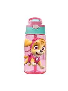 1pc Paw Patrol Water Bottle, With Silicone Straw, 16oz, Leak-Proof Cap, 4 Color Options, Great For Back To School, Party, Travel, School Or Birthday Gift