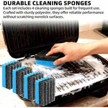 TonGass Paquete de 2 Esponjas de Limpieza 12207 y 1 Paquete de Raspador de Parrilla para Parrillas Interiores George Foreman y la Mayoría de Otras Parrillas Interiores con Ranuras, Esponja de Reemplazo y Raspador para Limpieza - Multicolor - Ver 6