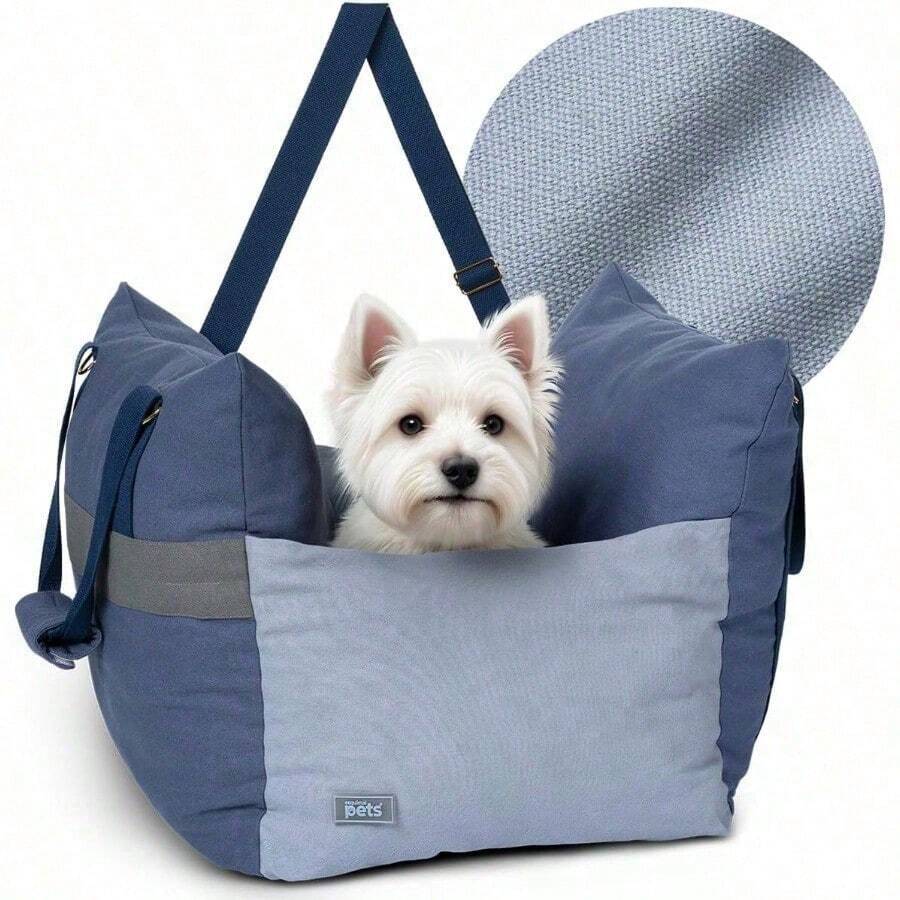 ESQUIMAL Asiento de Coche para Perro Transportadora para Automóvil Asiento de  Cama de Viaje para Mascotas Azul Azul Claro 47x53x44 cm - AzulAzulclaro - Ver 1