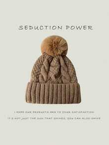 1 Piece - Women's Casual Winter Warm Knitted Hat, Large Leather Hat, Solid Color, Suitable For Outdoor Cycling, Clothing Matching, Fashionable And Personalized, Casual And Elegant Retro Street Style, Polyester Fiber, Christmas, Perfect Winter Gift, Christmas Gift, Birthday Gift For Family, Friends, And Classmates - Nhiều màu - Xem 8