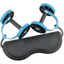 Pull Rope Abdominal Muscle Wheel - Strengthen, Stretch, And Tone Your Abs, Core, Arms, Back, And Shoulders - Blue - View 2