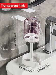 Modern & Clear Bathroom Toothbrush Holder With Spill-Proof Design & Waterproof Base - Freestanding Toothbrush Cup With Toothbrush Storage, Multi-Color Design With Transparent Cups For Toothbrush Heads, Bathroom Organizer, Toothbrush Storage, Bathroom Accessories, Toothbrush Holder, Room Decor, Wedding, Home Decor, Travel, Travel Essentials For Women, Summer - Multicolor - View 13
