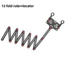 十二面多角度测量尺，瓷砖孔定位器，铝合金折叠尺，通用折叠尺孔定位器，多功能泥瓦工具，地板开口角度尺，木工瓷砖通用尺，瓷砖孔测量尺，多角度测量工具尺 - 黑色 - 查看 14