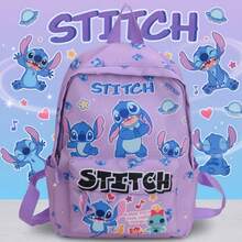 Official Stitch Character Printed Backpack - Bright Purple Fashion Everyday Backpack, Suitable For Travel And Daily Use - Large Capacity Commuter Backpack With Practical Front Pocket And Adjustable Shoulder Straps - Lilo & Stitch Themed Gear, Must-Have For Fans And Students - Multicolor - View 2