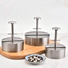 一套304个弹簧圆形汉堡肉饼压模，银色，肉饼压模机，芝士汉堡压模机，不粘汉堡压模机，肉饼模具，适用于肉类、牛肉、奶酪、蔬菜，汉堡制作机，多种尺寸可选，食品成型工具，肉饼模具，适用于肉类 - 彩色 - 查看 11