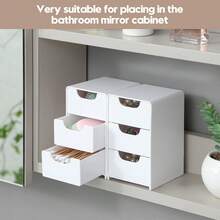 2 Pieces DIY Drawer Storage Set With 3 Compartments – Versatile White Storage Boxes Suitable For Office Supplies, Cosmetics, Jewellery And Bathroom Vanity Organisation, Ideal For Back-To-School Essentials