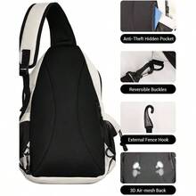 Pickleball Bag, Adjustable Large Capacity Pickleball Crossbody Backpack For Women Men, Sling Padel Bag Hold 2 To 4 Paddles With Multiple Compartments, Wet Safety Pocket Fence Hook - Pickleball Bag - Grey - View 4
