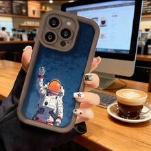Funda de teléfono de moda, compatible con varios modelos de ,  y , funda de teléfono con diseño espacial de astronauta para modelos de ,  y , protector de teléfono, funda de pareja, regalo para novio o novia, presente de vacaciones, este es un regalo popular para amigos o socios, adecuado para ocasiones de negocios. Duradera, resistente a las manchas y a las huellas dactilares, esta nueva funda para teléfono de hombres y mujeres es un gran regalo. - Blanco - Ver 5
