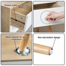 CXRYLZ New Design Nightstands Set Of 2, Modern Wooden 2 Tier Night Stand With 2 Drawers, Tan Bedside Tables With Solid Wood Legs And Large Storage Space For Bedroom, Living Room Or Closet - 1 - 查看 6