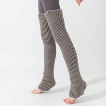 Fashionable Windproof And Warm Layered Sock Socks With Extended Length For Footwear, Women's Autumn/Winter Outerwear, Versatile Layering, Shark Pants, Tall Thigh Socks - Xám nhạt - Xem 13