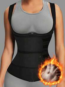 1 Piece Women's Waist Trainer, Double Waist Buckle Shapewear, Waist Belt, Tight Corset Shapewear, Abdominal Compression Shapewear, Tight Waist Belt, Waist Support Belt, Tight Waistband Shapewear, Abdominal And Waist Shapewear, Waist And Waist Shaping Shapewear, Sports Waist Protection, Abdominal Compression Belt, Plastic Belt Suitable For Sports, Fitness And Daily Use - Black - View 9