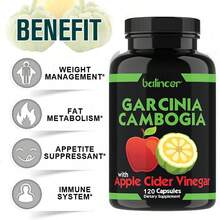Garcinia Cambogia Dietary Supplement - With Apple Cider Vinegar Extract - Balances Energy, Promotes Digestive Health - Relaxes Mood And Boosts Immune System - 120 Capsules - 1 Bottle - View 7