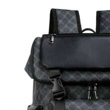 Men's Casual Business Commute Office-Specific Laptop Backpack, Fashion Classic Plaid Printed Large-Capacity Student School Bag, Korean-Style Lightweight Wear-Resistant Scratch-Proof Waterproof Multi-Pocket Multi-Functional Travel Backpack Laptop Bag Holiday - Black - View 8